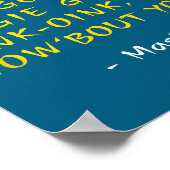 Funny Kung W Movie Quotes - Chicken Go Cluck Cow G Poster (Ecke)