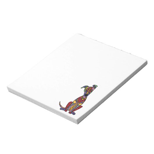 Funny Künstlerisch Greyhound Dog Abstrakte Kunst Notizblock (Rotiert)