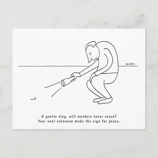 Funny Kurz Gedicht Epigram Beispiel über eine Slug Postkarte (Vorderseite)