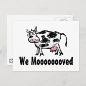 Funny Kuw Änderung der Adresse Postkarte (Vorne/Hinten)