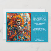 💀 Funny La Calavera in blühendem Kleid Einladung (Rückseite)