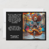 💀 Funny La Calavera in Hut mit Blume Einladung (Rückseite)