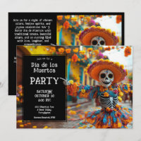 💀 Funny La Calavera in Hut mit Blume