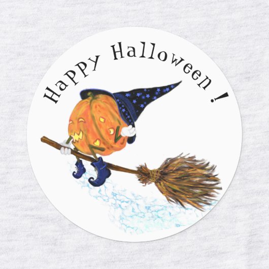Funny Labels mit Halloween Hexenkürbis Etiketten (Design 3)