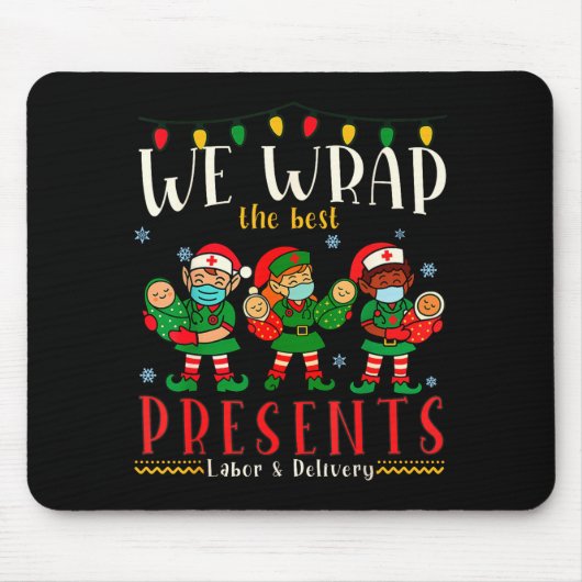 Funny Labor And Delivery Nurse Christmas Design Mousepad (Vorne)