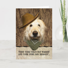 Funny Labradoodle in Cowboy Hat Bandana wird gut Karte