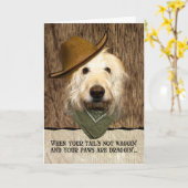 Funny Labradoodle in Cowboy Hat Bandana wird gut Karte (Gelbe Blume)
