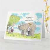 Funny Labradoodle Karte (Gelbe Blume)