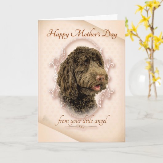 Funny Labradoodle Muttertagskarte Karte (Gelbe Blume)