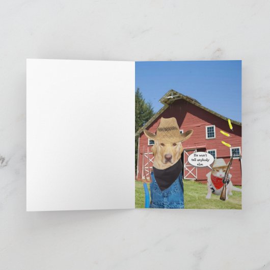 Funny Labrador Bauer Geburtstag Karte (Innenseite)