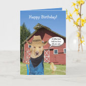 Funny Labrador Bauer Geburtstag Karte (Gelbe Blume)