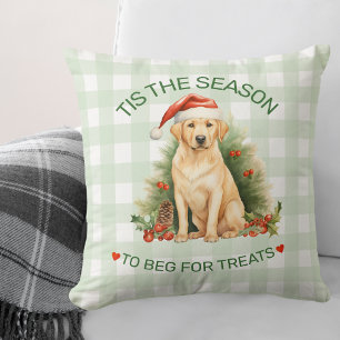 Funny Labrador Beging für Leckereien Weihnachten Kissen
