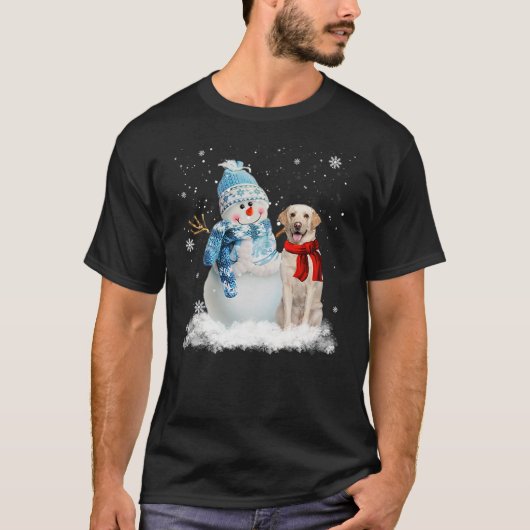 Funny Labrador Dog Christmas Snowman Christmas Paj T-Shirt (Vorderseite)