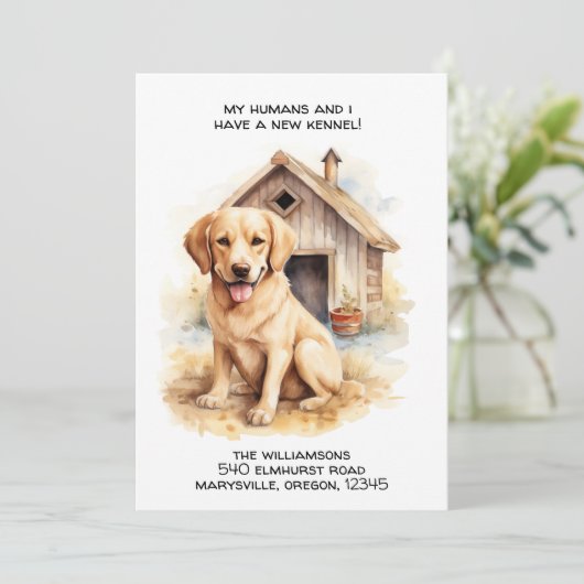 Funny Labrador Hund Moving Ankündigung (Stehend Vorderseite)