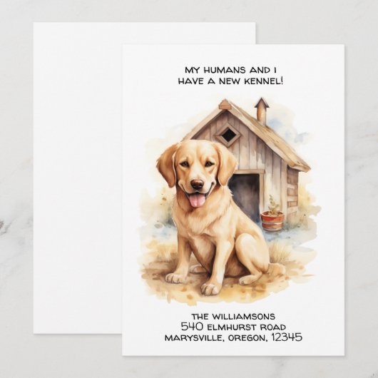 Funny Labrador Hund Moving Ankündigung (Vorne/Hinten)