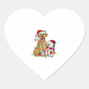 Funny Labrador Hund Weihnachts-T-Shirt Snowman Xma Herz-Aufkleber