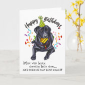 Funny Labrador Personalisiert Happy Birthday Card Karte (Gelbe Blume)