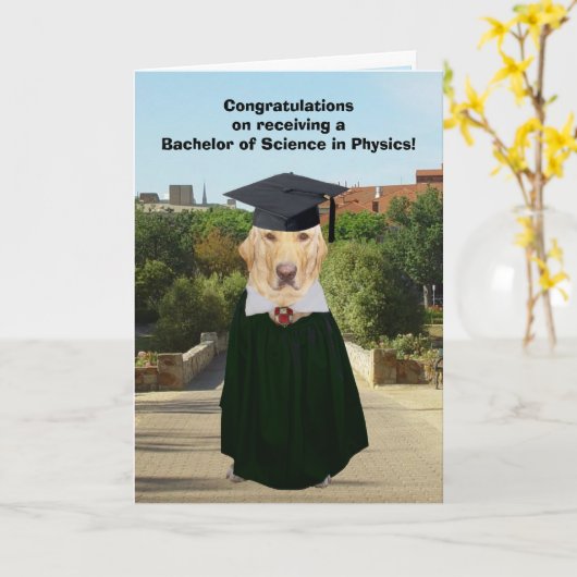 Funny Labrador Physical Graduate Karte (Gelbe Blume)