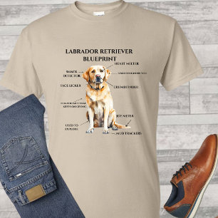 Funny Labrador Retriever Blueprint T-Shirt