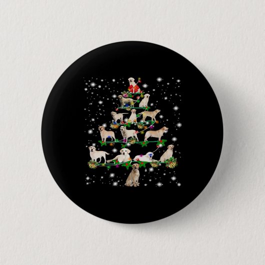 Funny Labrador Retriever Christmas Tree Classic T- Button (Vorderseite)