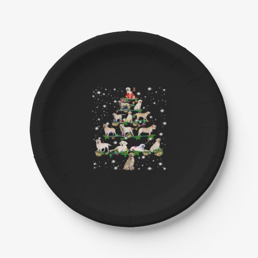 Funny Labrador Retriever Christmas Tree Classic T- Pappteller (Vorderseite)