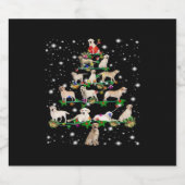 Funny Labrador Retriever Christmas Tree Classic T- Schaumweinetikett (Einzelnes Label)