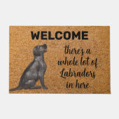 Funny Labrador Retriever Dog Black Lab Willkommen Fußmatte (Vorderseite)