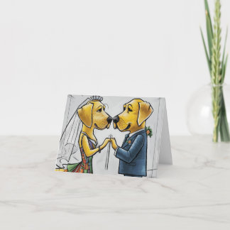 Funny Labrador Retriever Dog Wedding Art Karte