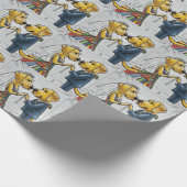 Funny Labrador Retriever Dog Wedding Geschenkpapier (Ecke)