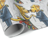 Funny Labrador Retriever Dog Wedding Geschenkpapier (Rolleneckpunkt)