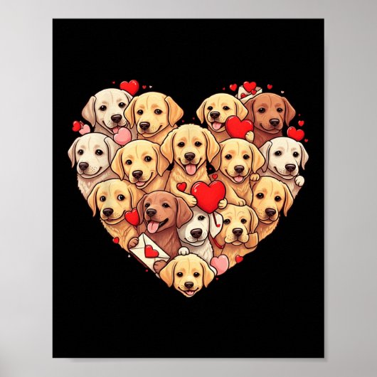 Funny Labrador Retriever Heart Valentine Labrador Poster (Vorne)