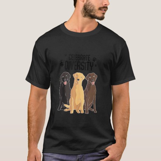 Funny Labrador Retriever Men Women Celebrate Diver T-Shirt (Vorderseite)