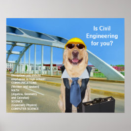 Funny Labrador Science Engineering Poster