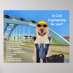 Funny Labrador Science Engineering Poster