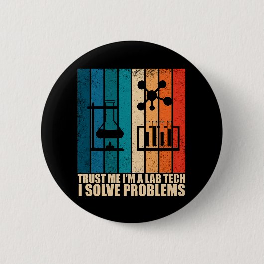 Funny Labrador Tech Labortechniker Button (Vorderseite)