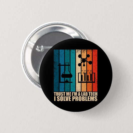 Funny Labrador Tech Labortechniker Button (Vorne & Hinten)