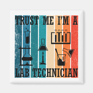Funny Labrador Tech Vintag Labortechniker Spaß Magnet