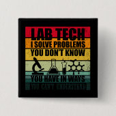 Funny Labrador tech zitiert Labortechniker Button (Vorderseite)
