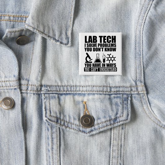 Funny Labrador tech zitiert Labortechniker Button (Beispiel)