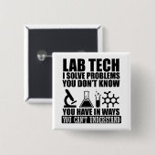 Funny Labrador tech zitiert Labortechniker Button (Vorne & Hinten)