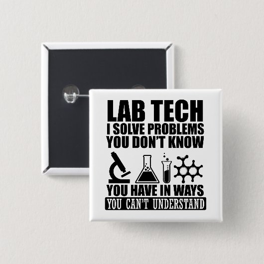 Funny Labrador tech zitiert Labortechniker Button (Vorne & Hinten)