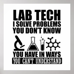 Funny Labrador tech zitiert Labortechniker Spaß Poster