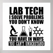 Funny Labrador tech zitiert Labortechniker Spaß Poster (Vorne)
