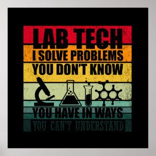 Funny Labrador tech zitiert Labortechniker Spaß Poster