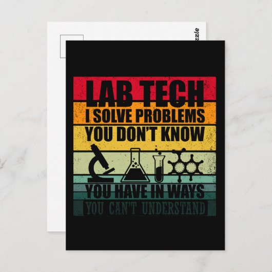 Funny Labrador tech zitiert Labortechniker Spaß Postkarte (Vorne/Hinten)