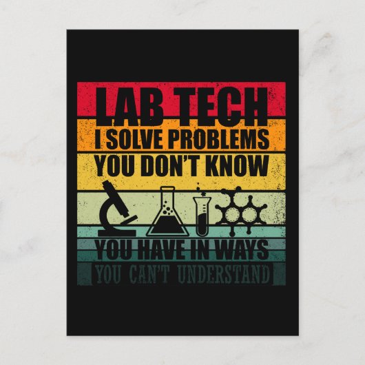 Funny Labrador tech zitiert Labortechniker Spaß Postkarte (Vorderseite)