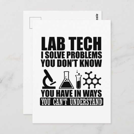Funny Labrador tech zitiert Labortechniker Spaß Postkarte (Vorne/Hinten)
