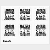 Funny Labrador tech zitiert Labortechniker Spaß Quadratischer Aufkleber (Blatt)