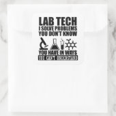Funny Labrador tech zitiert Labortechniker Spaß Quadratischer Aufkleber (Tasche)