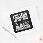 Funny Labrador tech zitiert Labortechniker Spaß Quadratischer Aufkleber (Umschlag)